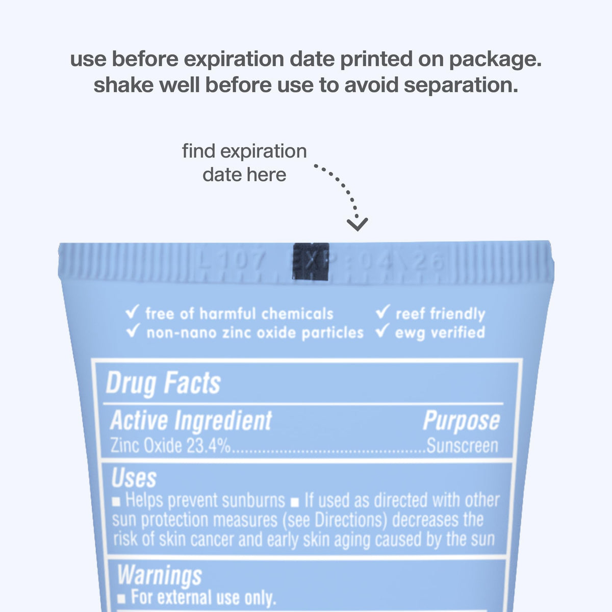 Thinksport 3oz tube in hand illustrating compact travel-friendly size