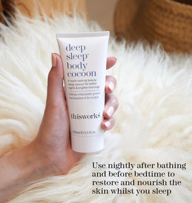 THISWORKS tube in hand demonstrating 100ml travel-friendly size and easy squeeze