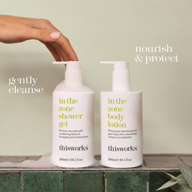THISWORKS applying lotion on hands to demonstrate quick hydration benefit