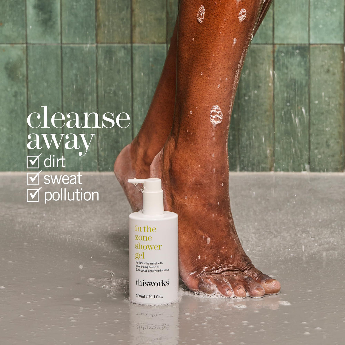 THISWORKS pump and label detail highlighting product name and use benefits
