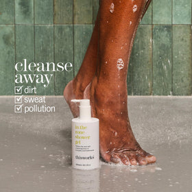 THISWORKS pump and label detail highlighting product name and use benefits