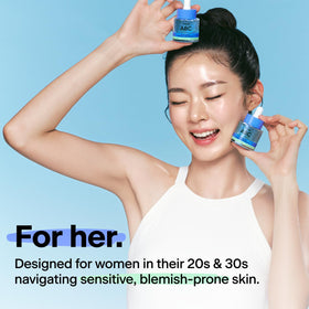THOME dropper releasing serum texture, shows lightweight absorbent benefit