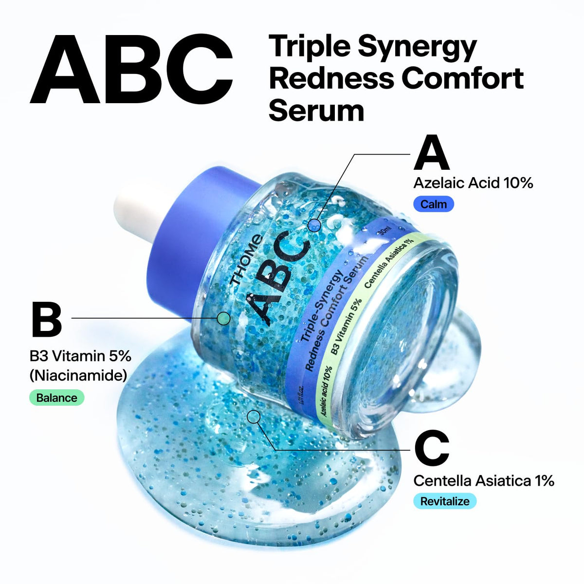 THOME pump dispensing clear serum, demonstrates controlled easy application benefit