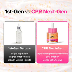 THOME CPR Serum next to a ruler for 1.01 fl oz scale and travel convenience