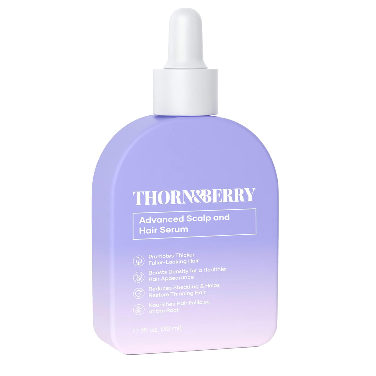 THORN & BERRY front bottle view showing clear label and clean design benefit