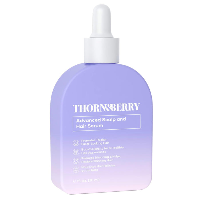 THORN & BERRY front bottle view showing clear label and clean design benefit