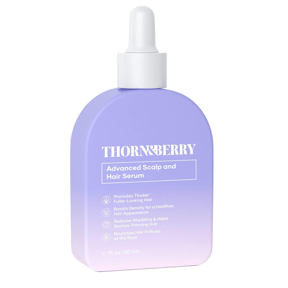THORN & BERRY front bottle view showing clear label and clean design benefit