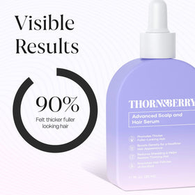 THORN & BERRY label close-up listing peptides and botanical ingredients benefit
