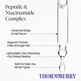 THORN & BERRY applied to scalp in salon-style use showing spot treatment benefit