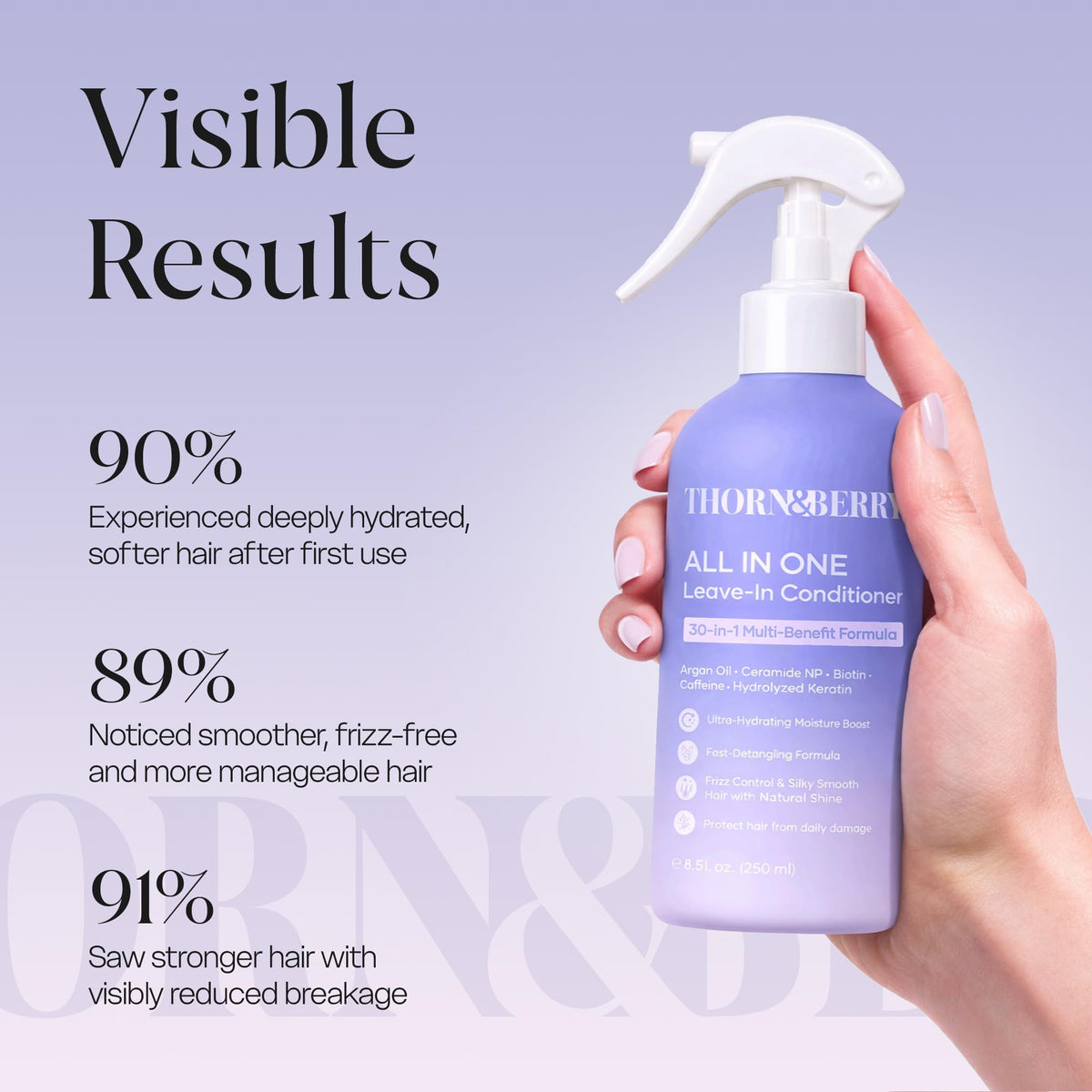 THORN & BERRY spray action in hand demonstrating easy application and fine mist