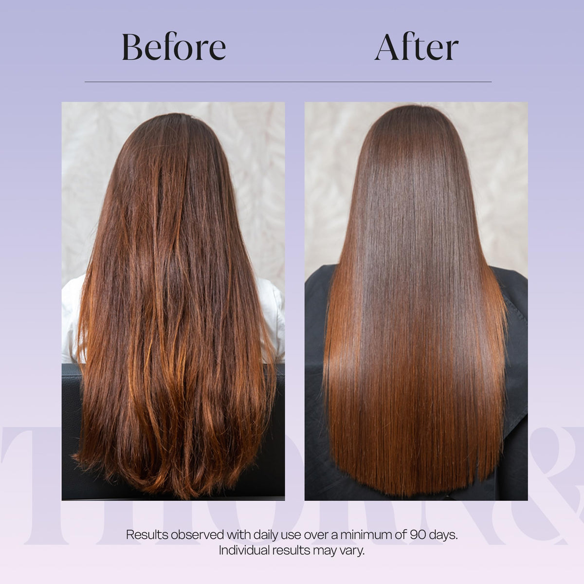 THORN & BERRY texture: spray droplets on hair showing lightweight hydration