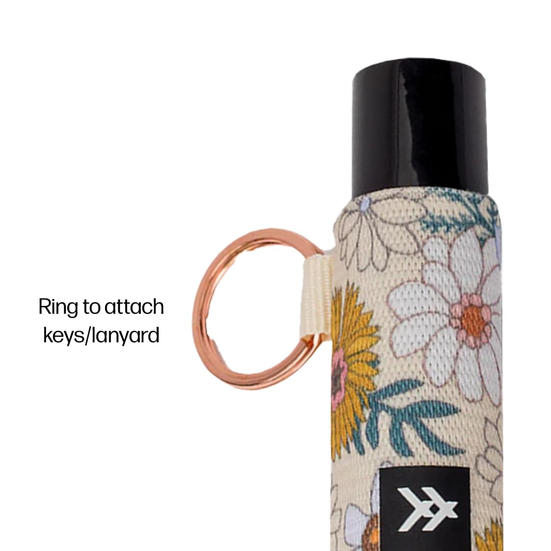 Thread Wallets Blossom attached to keys demonstrating easy carry and instant reach