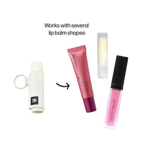 Thread Wallets with lip gloss inserted demonstrating secure fit