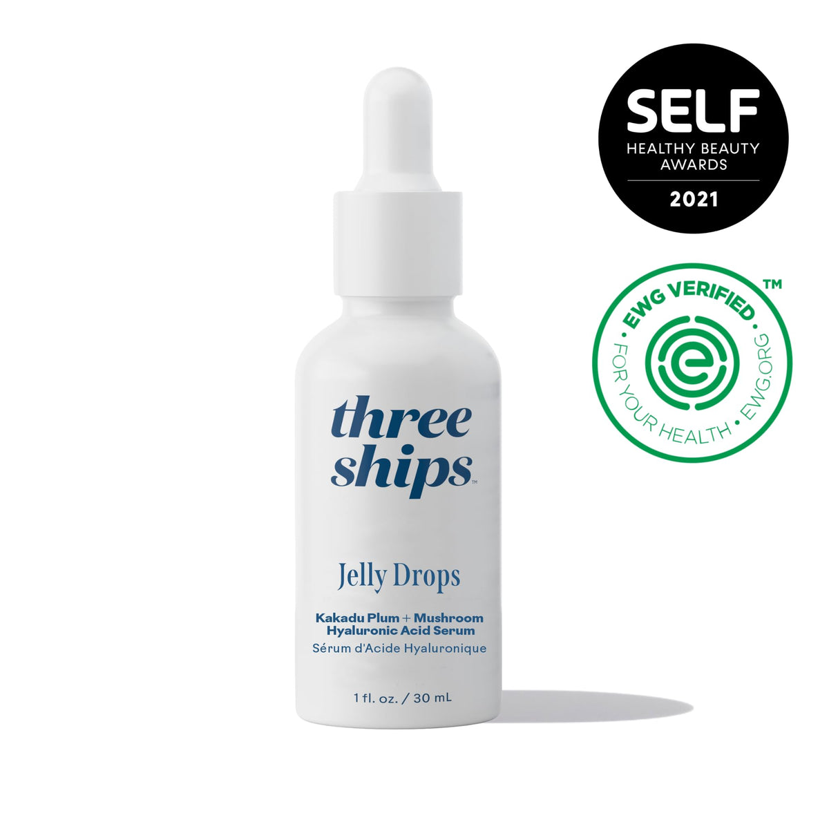 Three Ships pump dispenser detail for precise hyaluronic serum application benefit