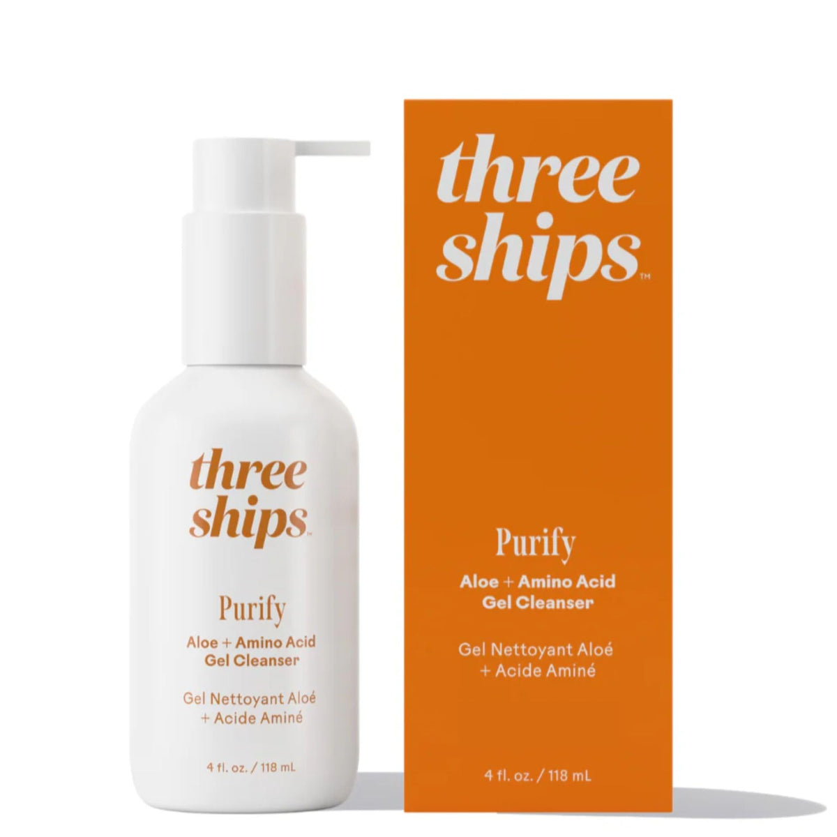Three Ships front packaging showing bottle and branding for clean routine