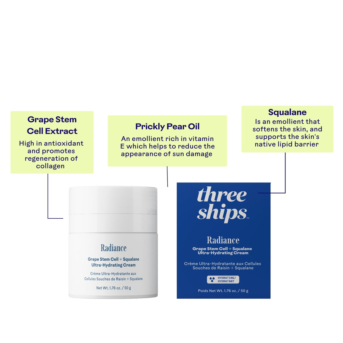 Three Ships label close-up highlighting vegan, cruelty-free, paraben-free claims