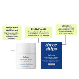 Three Ships label close-up highlighting vegan, cruelty-free, paraben-free claims