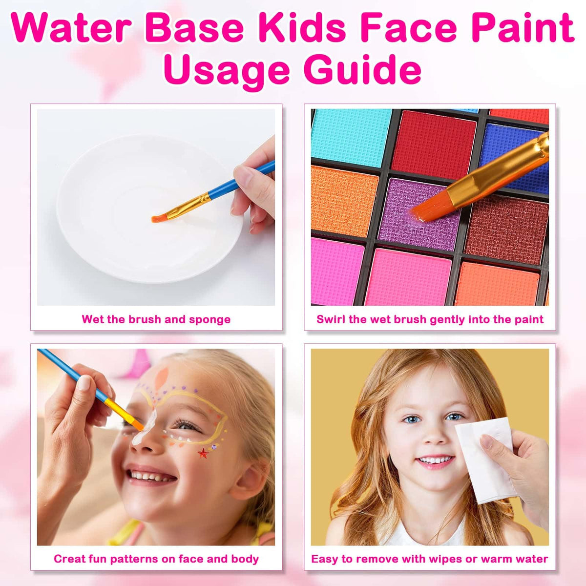 Thrilez face painting in use on child showing easy activation and party-ready results