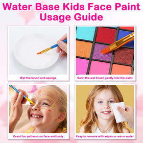Thrilez face painting in use on child showing easy activation and party-ready results