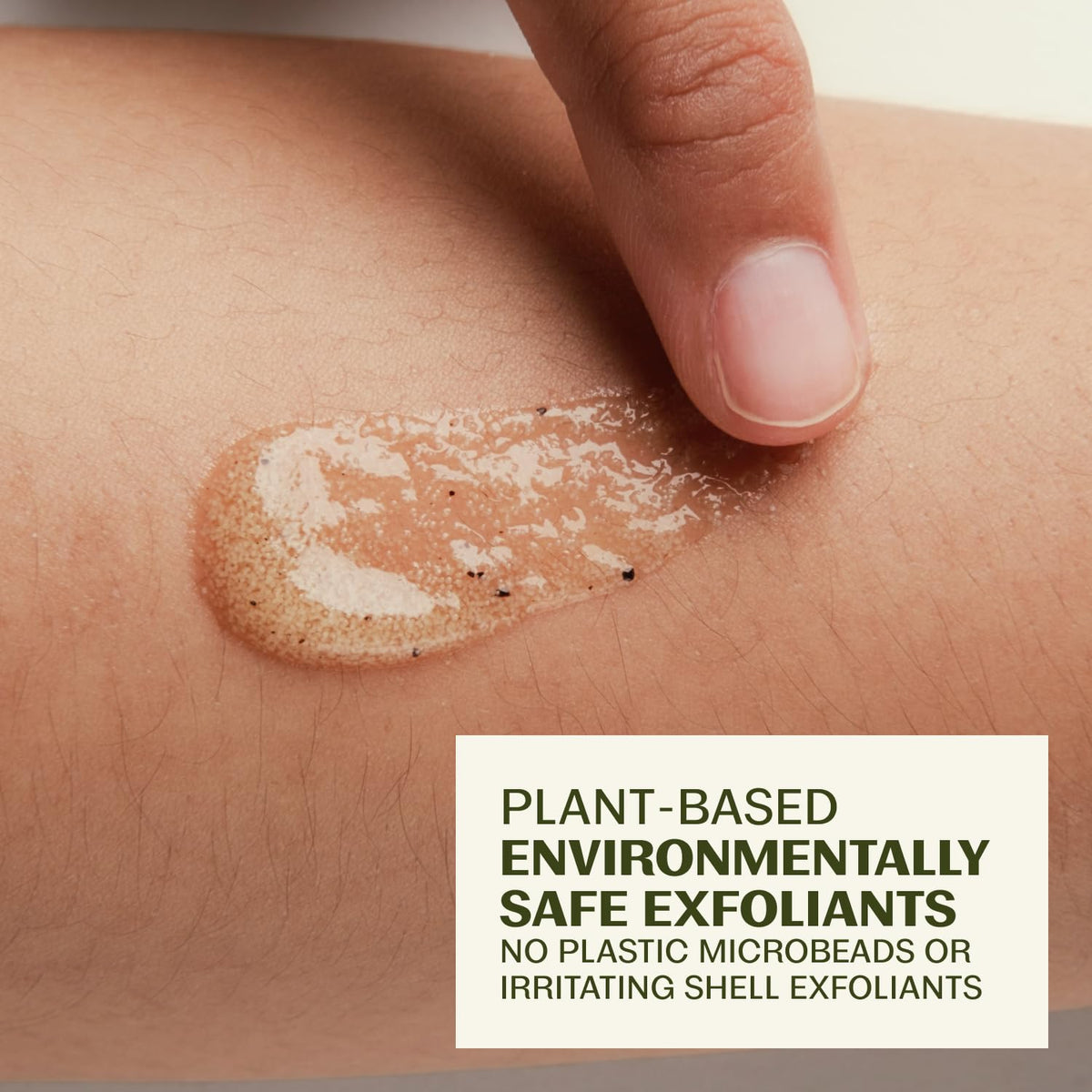 Thrive Natural Care gel texture close-up revealing fine exfoliating beads