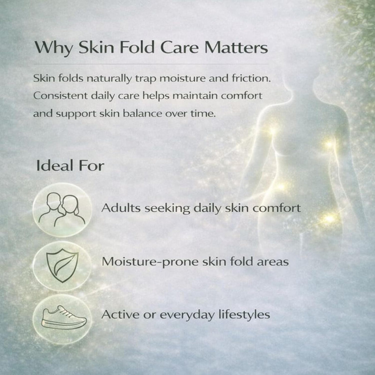 THUIOP Healora applied under-breast demonstrating reduced friction benefit