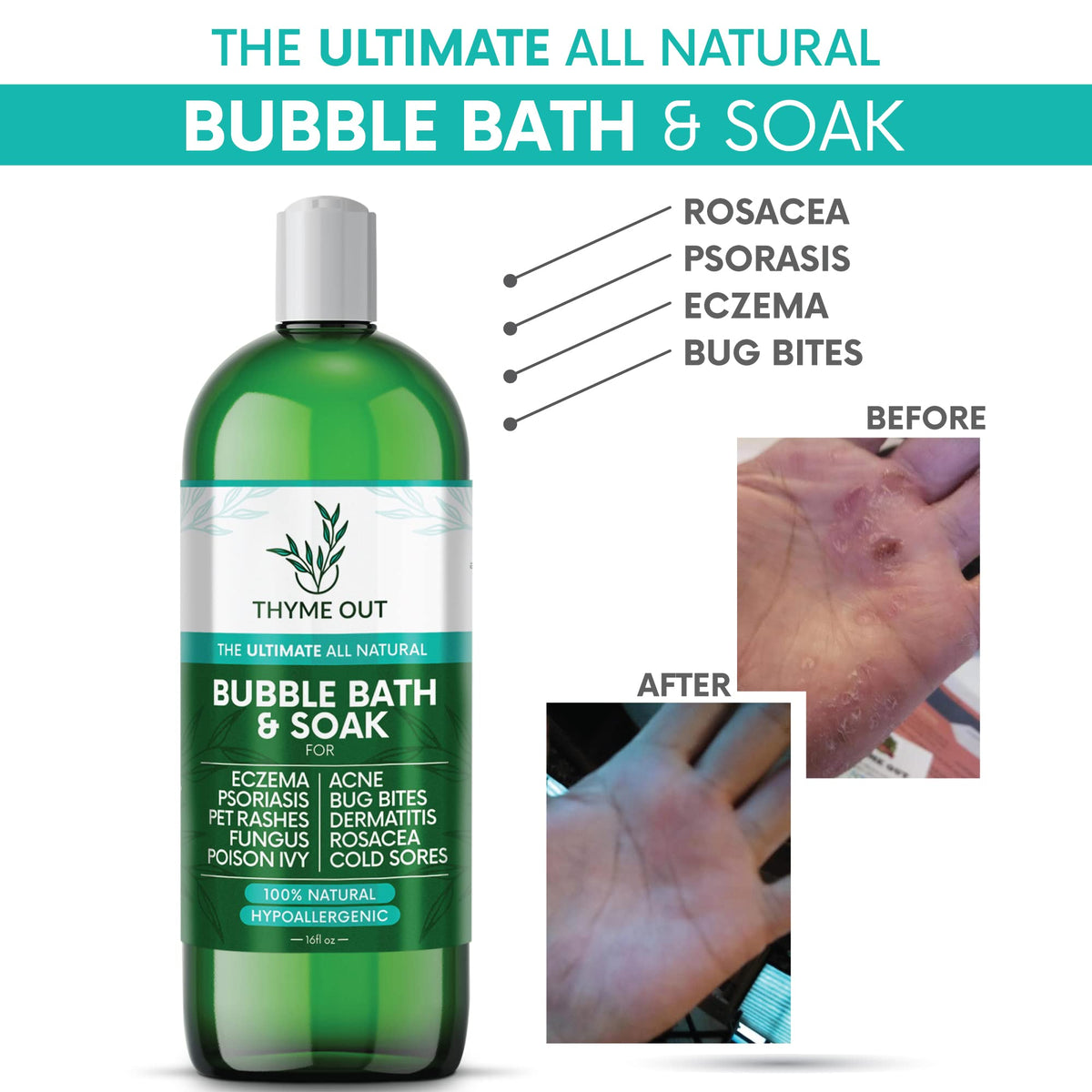 Thyme Out foam close-up texture highlighting gentle bubbles and soothing feel