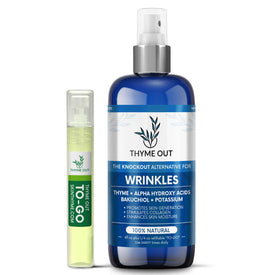 Thyme Out front bottle showing clean natural packaging and travel-friendly size