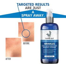 Thyme Out texture of mist on skin demonstrating lightweight non-greasy finish