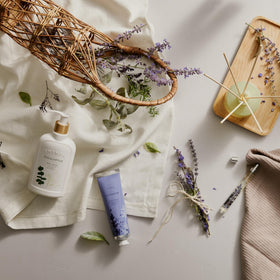 Thymes eucalyptus applied on hand demonstrating fast-absorbing hydration and softness