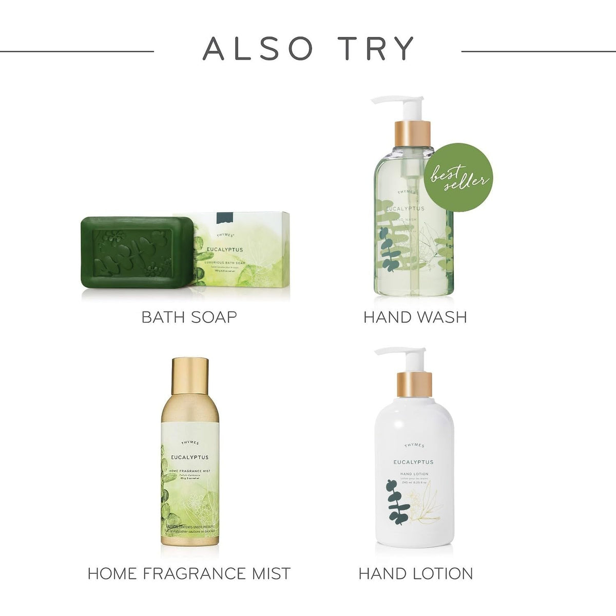 Thymes soap staged in bathroom setting suggesting refreshing shower experience benefit