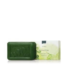 Thymes soap front packaging showing eucalyptus scent and clean design benefits