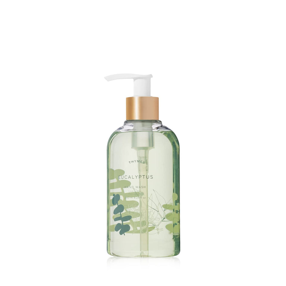 Thymes eucalyptus hand wash front packaging shows label and 8.25 oz size for gifting
