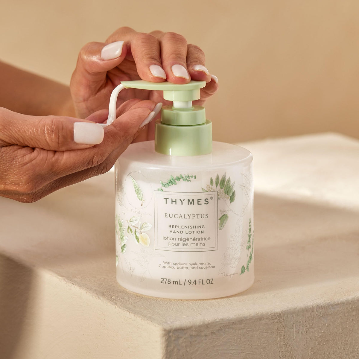 Thymes ingredient highlight sodium hyaluronate and squalane delivering hydration