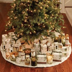 Thymes Frasier Fir bottle held in hand for size comparison and practical daily use