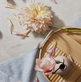 Thymes Kimono Rose ingredient focus image showing sodium hyaluronate and botanicals