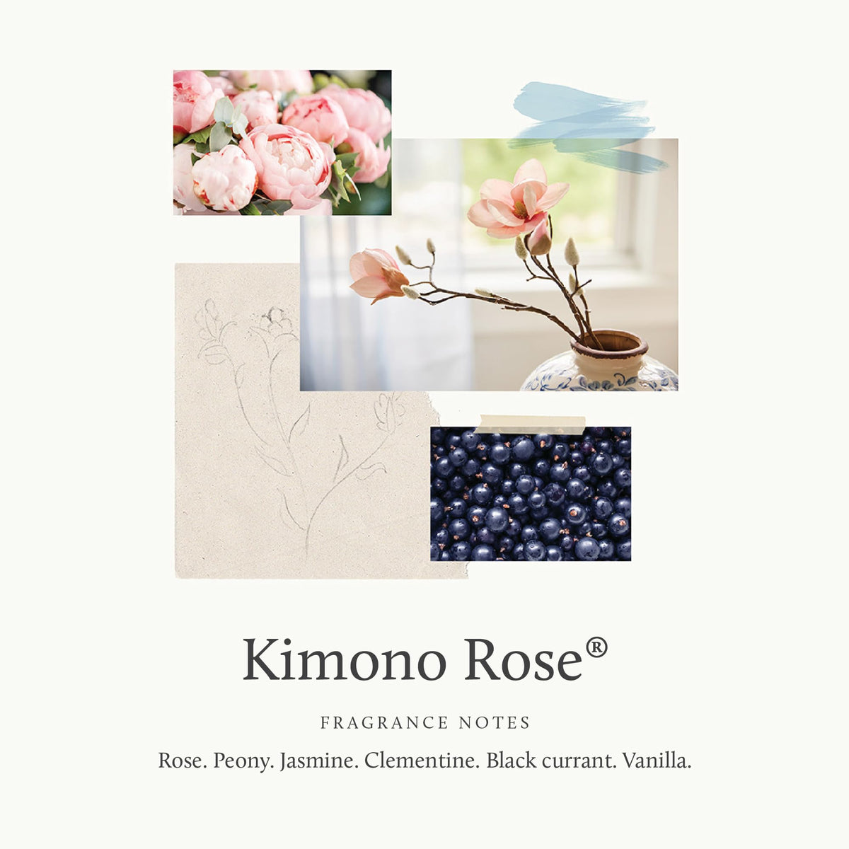 Thymes Kimono Rose pump and label detail highlighting brand quality and design
