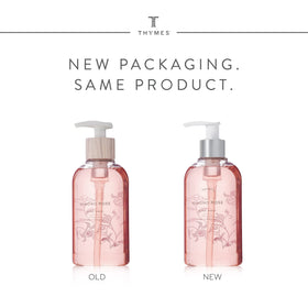 Thymes pump dispensing creamy lather demonstrating quick, convenient use and controlled portioning