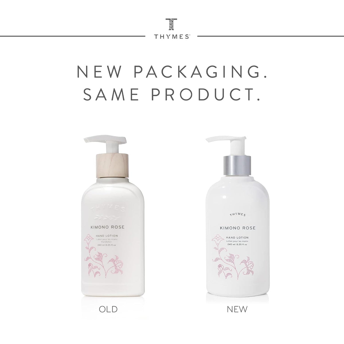 Thymes Kimono Rose lotion texture closeup showing creamy, fast-absorbing formula