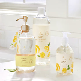 Thymes lemon leaf label details close-up showing ingredient transparency and quality benefit
