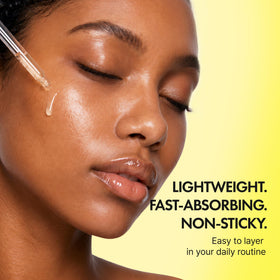 TIA'M serum applied to cheek demonstrating smooth spreadability and layering