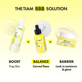 TIA'M bottle near sink in routine setup suggesting morning and evening use