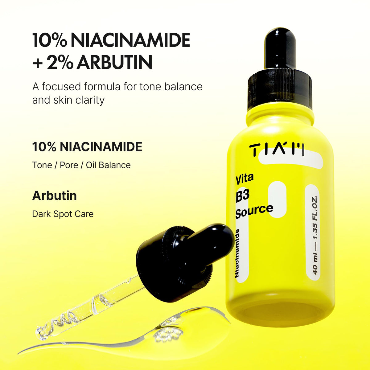 TIA'M bottle label detail showing active concentrations for informed shoppers
