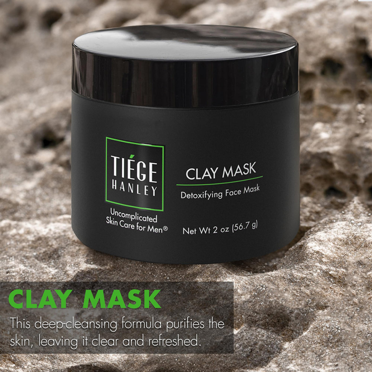 Tiege Hanley application on face demonstration showing quick weekly use benefit