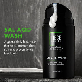 Foamy texture of Tiege Hanley cleanser demonstrating gentle lather and effective cleansing