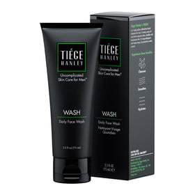 Tiege Hanley front bottle showing clean packaging and travel size benefit