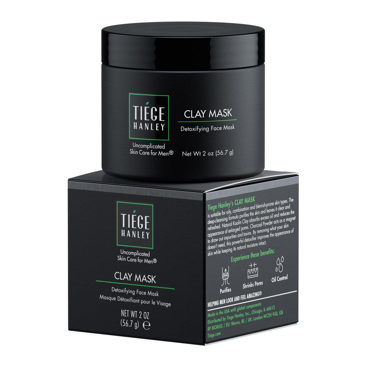 Tiege Hanley front packaging showing 2 oz tube and brand clarity benefit