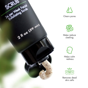 Tiege Hanley product staged in bathroom routine to show quick daily use benefit