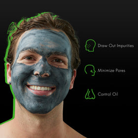 Tiege Hanley kaolin and charcoal ingredients laid out showing deep-cleansing benefit