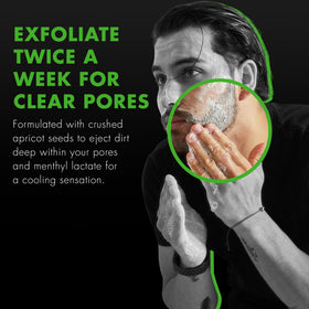 Tiege Hanley dispense of scrub on fingertip demonstrating easy application and control