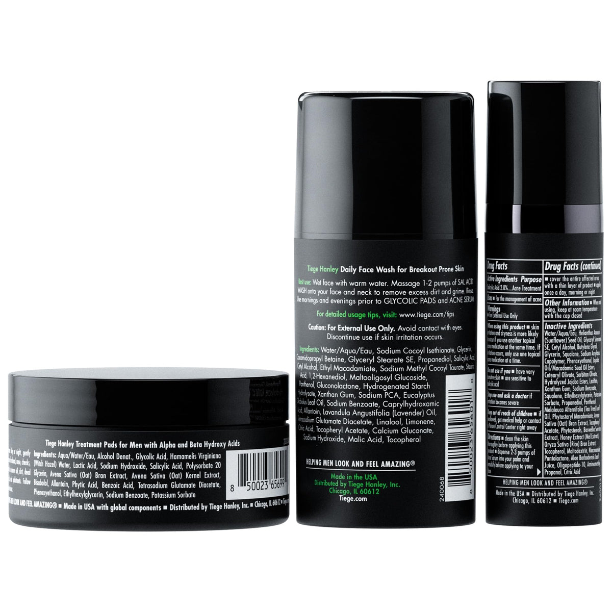 Tiege Hanley salicylic acid wash pump close-up highlighting pore-clearing action